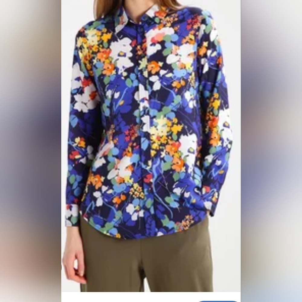 Banana Republic Floral Dillon Shirt - Blue and Orange NWT medium